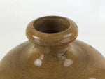 Japanese Ceramic Sake Bottle Kayoi-Tokkuri Vtg Brown Hand-Written Kanji TS564