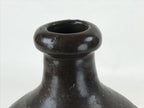 Japanese Ceramic Sake Bottle Kayoi-Tokkuri Vtg Brown Hand-Written Kanji TS613