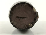 Japanese Ceramic Sake Bottle Kayoi-Tokkuri Vtg Brown Round Beige Spout TS879