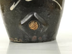 Japanese Ceramic Sake Bottle Kayoi-Tokkuri Vtg Brown Round Beige Spout TS879
