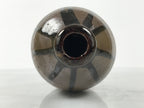 Japanese Ceramic Sake Bottle Kayoi-Tokkuri Vtg Brown Round Crane Neck TS869