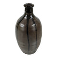 Japanese Ceramic Sake Bottle Kayoi-Tokkuri Vtg Brown Round Crane Neck TS869