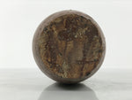 Japanese Ceramic Sake Bottle Kayoi-Tokkuri Vtg Brown Round Wax Resist TS872