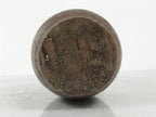 Japanese Ceramic Sake Bottle Kayoi-Tokkuri Vtg Brown Round Wax Resist TS873