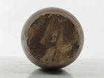 Japanese Ceramic Sake Bottle Kayoi-Tokkuri Vtg Brown Round Wax Resist TS874