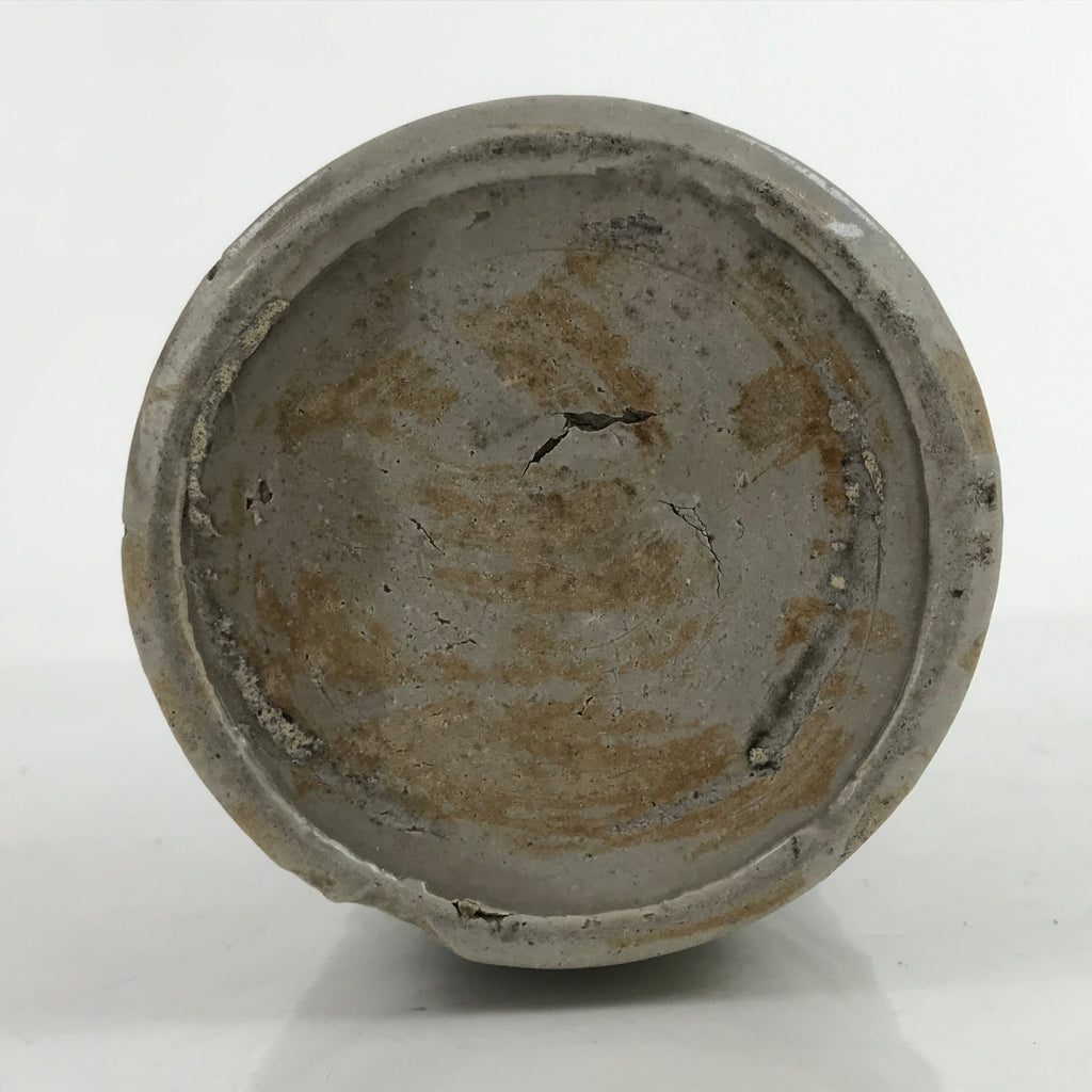 Japanese Ceramic Sake Bottle Kayoi-Tokkuri Vtg Classic Black Kanji Gray TS755