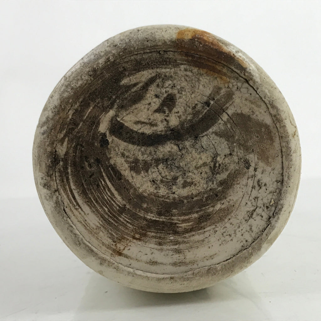 Japanese Ceramic Sake Bottle Kayoi-Tokkuri Vtg Classic Black Kanji Gray TS760