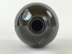 Japanese Ceramic Sake Bottle Kayoi-Tokkuri Vtg Dark Brown With Kanji TS584