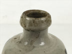 Japanese Ceramic Sake Bottle Kayoi-Tokkuri Vtg Fujiiya Gray Black W/ Cork TS794