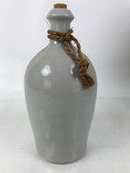 Japanese Ceramic Sake Bottle Kayoi-Tokkuri Vtg Gray Black Kanji Festival TS807