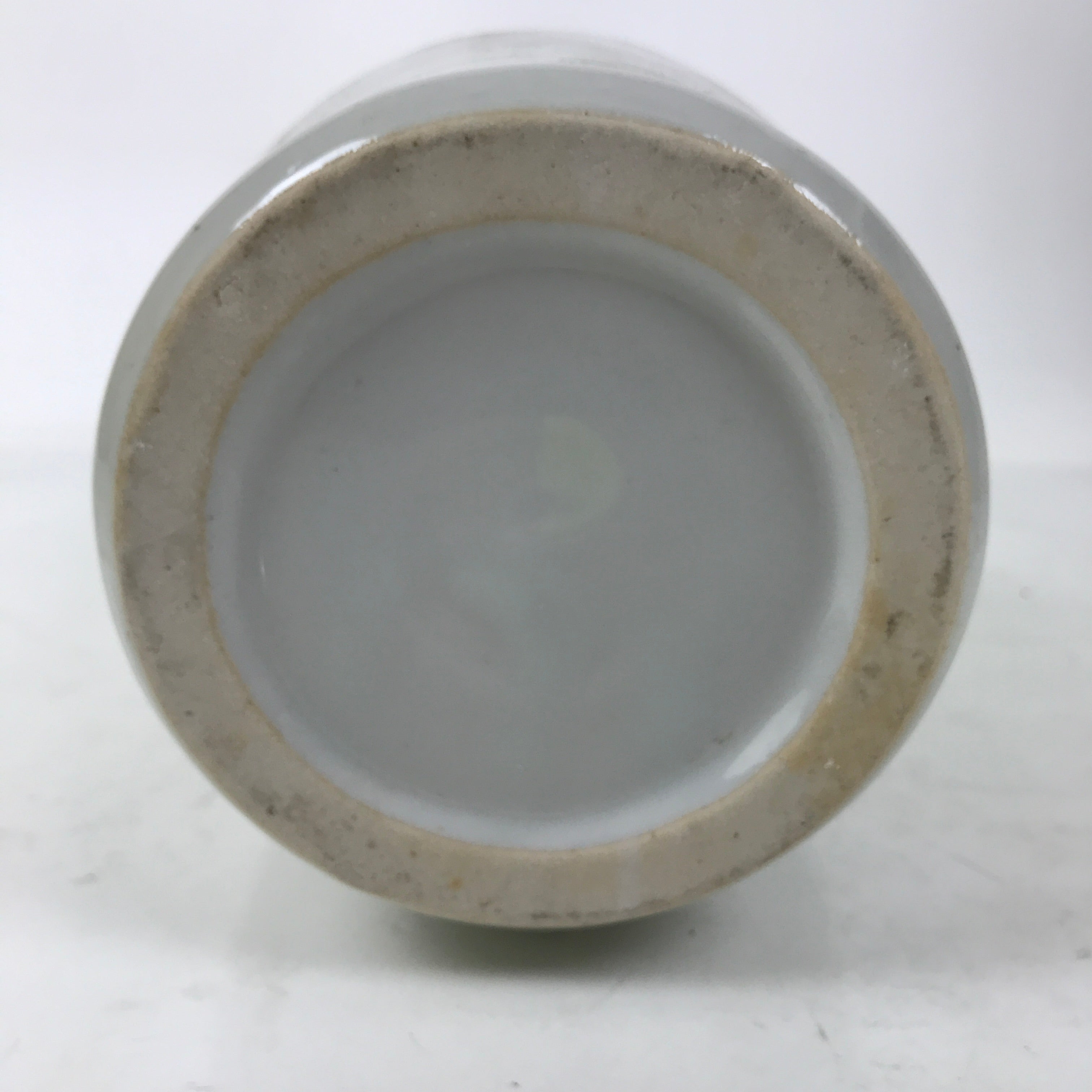 Japanese Ceramic Sake Bottle Kayoi-Tokkuri Vtg Gray Black Kanji Festival TS807