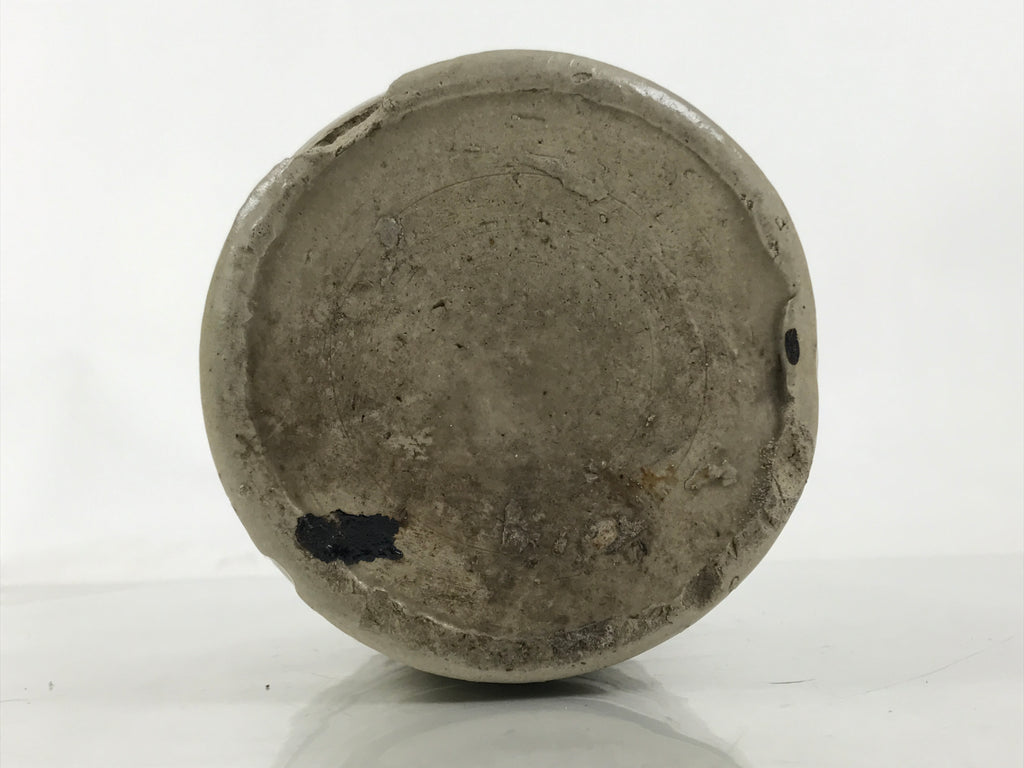 Japanese Ceramic Sake Bottle Kayoi-Tokkuri Vtg Gray Black Kanji TS788