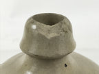 Japanese Ceramic Sake Bottle Kayoi-Tokkuri Vtg Gray Black Kanji TS788