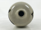 Japanese Ceramic Sake Bottle Kayoi-Tokkuri Vtg Gray Black Kanji TS789