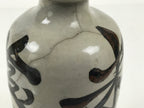 Japanese Ceramic Sake Bottle Kayoi-Tokkuri Vtg Gray Black Kanji TS791