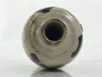 Japanese Ceramic Sake Bottle Kayoi-Tokkuri Vtg Gray Black Kanji TS793