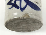 Japanese Ceramic Sake Bottle Kayoi-Tokkuri Vtg Gray Blue Kanji Toyokawa TS909