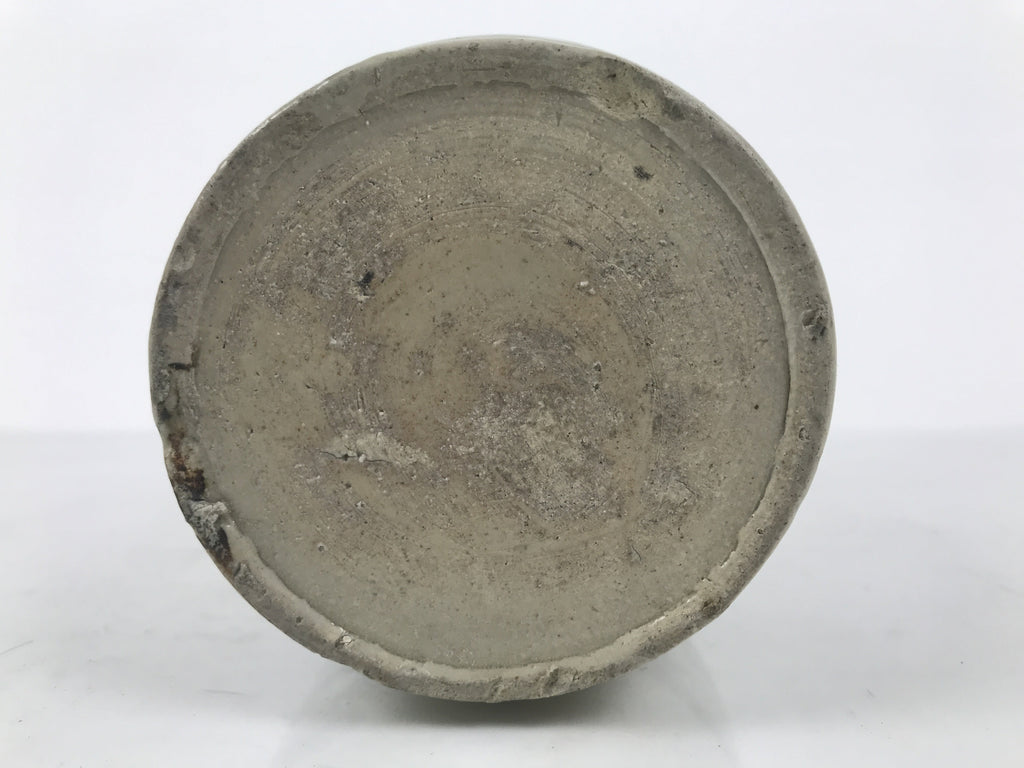Japanese Ceramic Sake Bottle Kayoi-Tokkuri Vtg Gray Brown Kanji Kanehatsu TS915