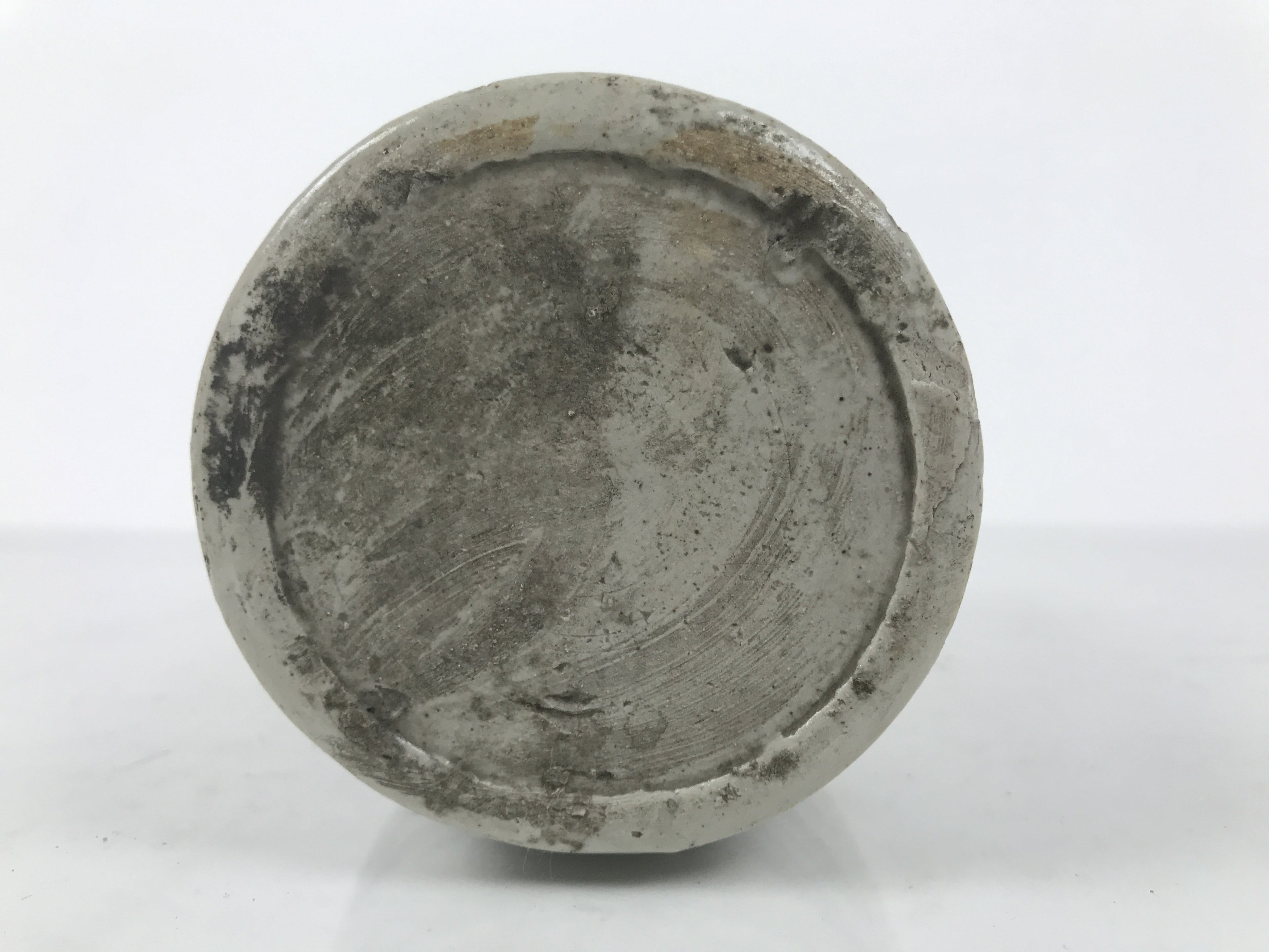 Japanese Ceramic Sake Bottle Kayoi-Tokkuri Vtg Gray Brown Kanji Toyokawa TS904