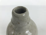 Japanese Ceramic Sake Bottle Kayoi-Tokkuri Vtg Gray Brown Kanji Toyokawa TS904