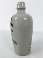 Japanese Ceramic Sake Bottle Kayoi-Tokkuri Vtg Gray Brown Kanji Toyokawa TS905
