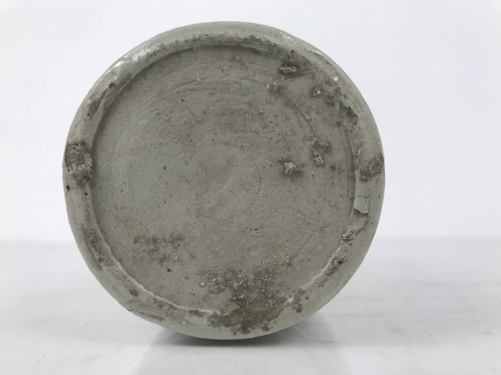 Japanese Ceramic Sake Bottle Kayoi-Tokkuri Vtg Gray Brown Kanji Toyokawa TS905