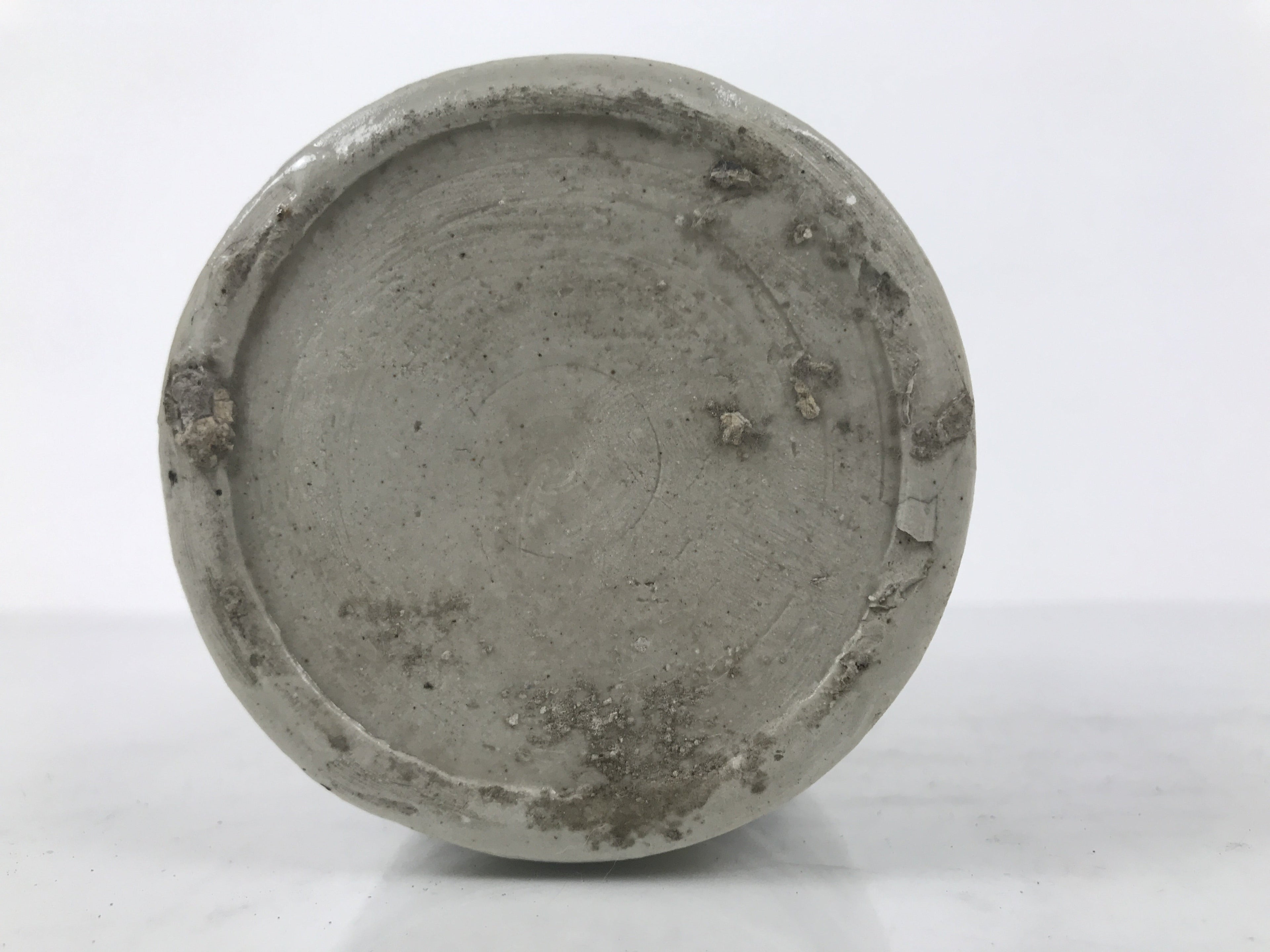 Japanese Ceramic Sake Bottle Kayoi-Tokkuri Vtg Gray Brown Kanji Toyokawa TS905