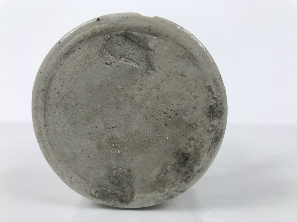 Japanese Ceramic Sake Bottle Kayoi-Tokkuri Vtg Gray Brown Kanji Toyokawa TS906