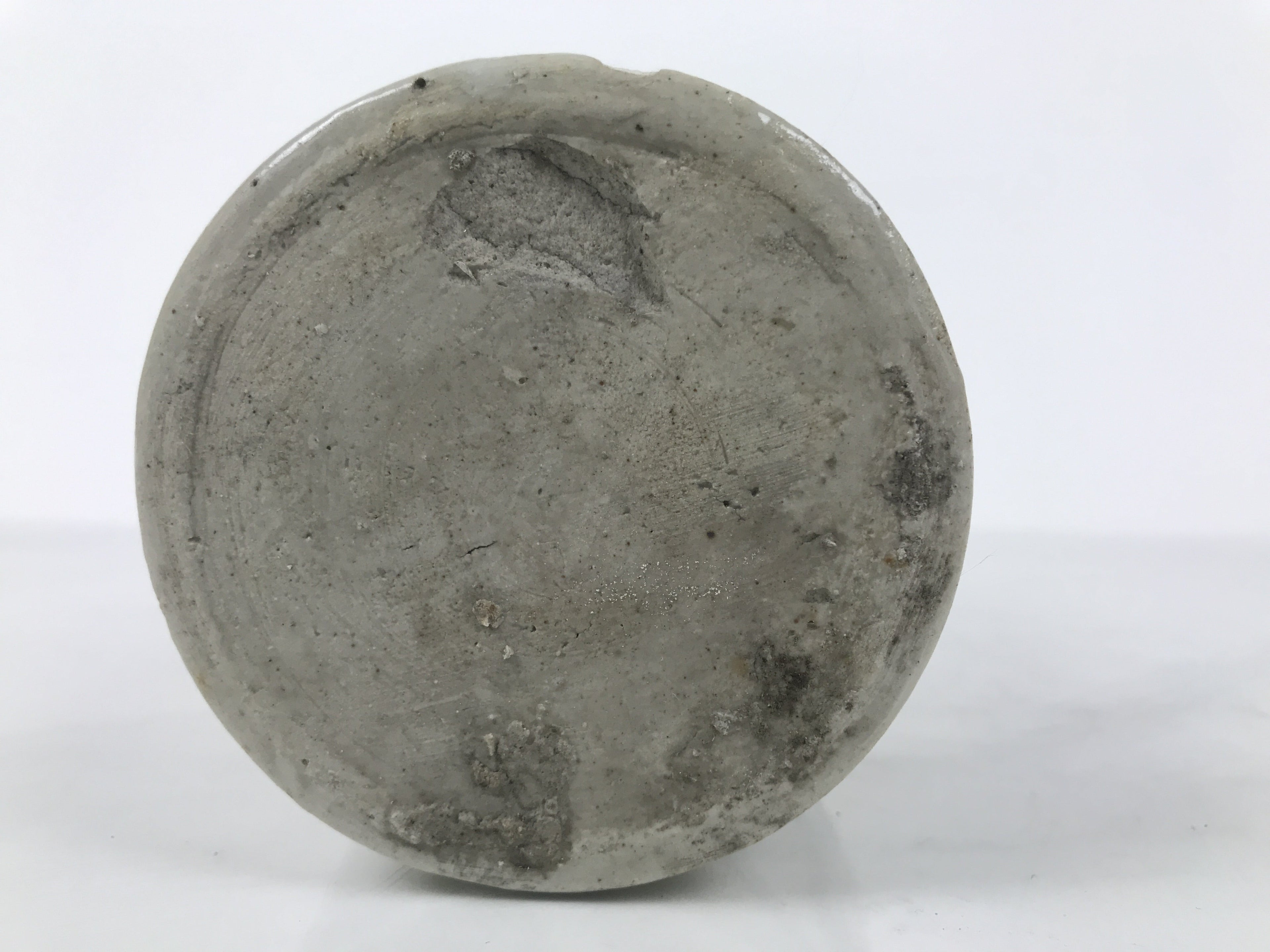 Japanese Ceramic Sake Bottle Kayoi-Tokkuri Vtg Gray Brown Kanji Toyokawa TS906