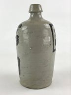 Japanese Ceramic Sake Bottle Kayoi-Tokkuri Vtg Gray Hand-Written Kanji TS549