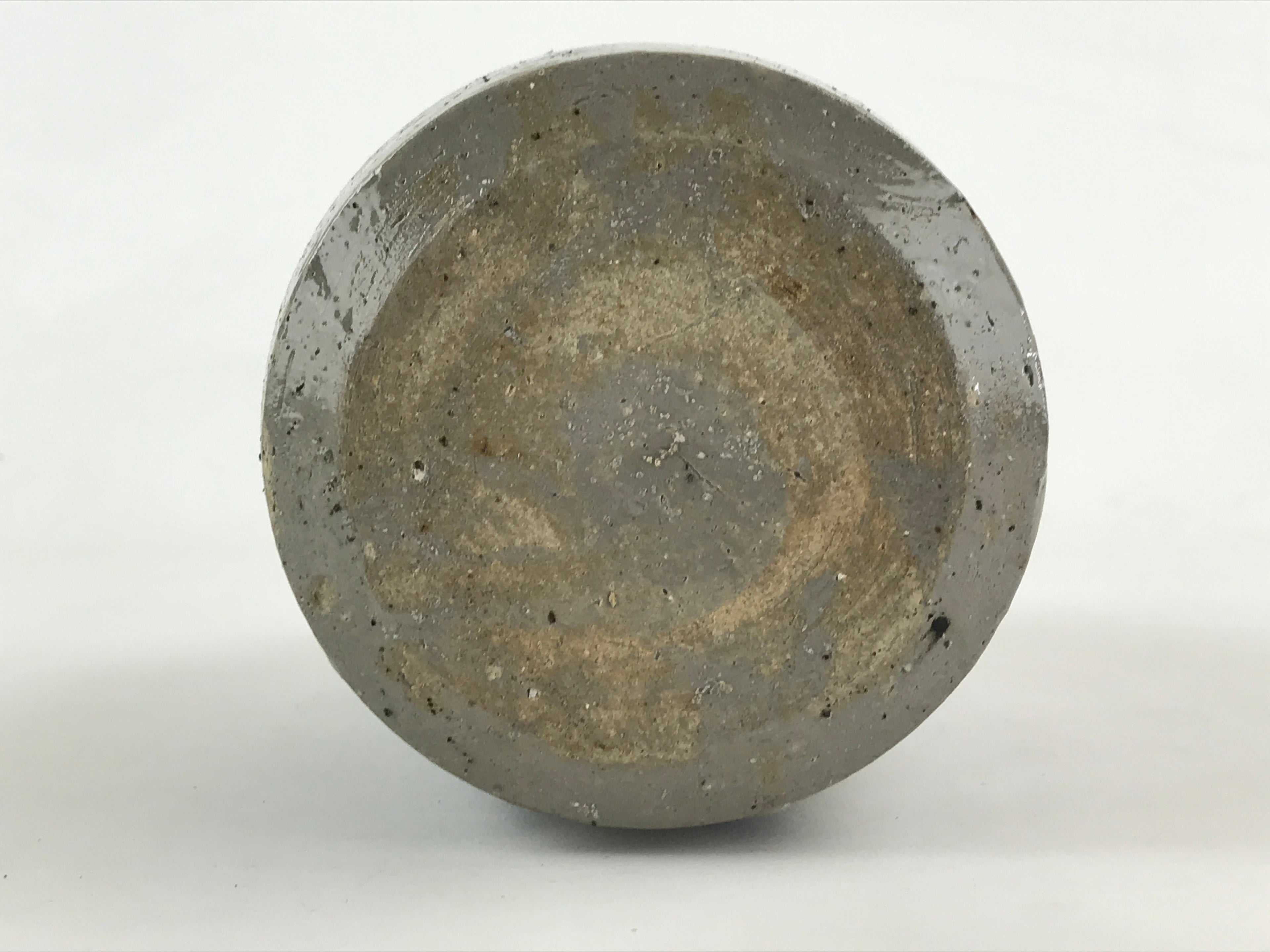 Japanese Ceramic Sake Bottle Kayoi-Tokkuri Vtg Gray Hand-Written Kanji TS553