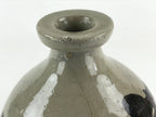 Japanese Ceramic Sake Bottle Kayoi-Tokkuri Vtg Gray Hand-Written Kanji TS553