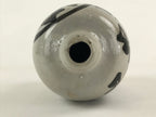 Japanese Ceramic Sake Bottle Kayoi-Tokkuri Vtg Gray Hand-Written Kanji TS554