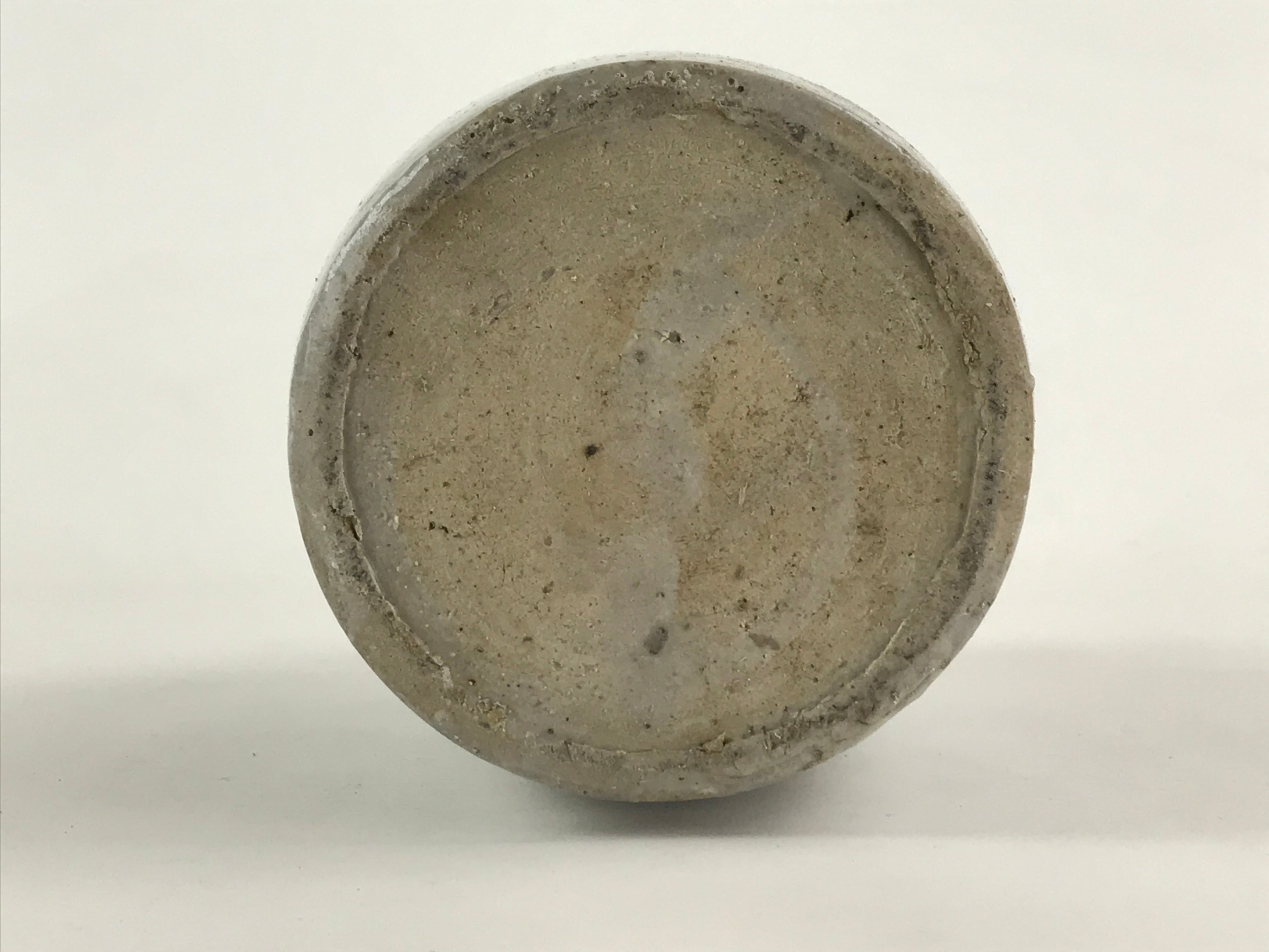 Japanese Ceramic Sake Bottle Kayoi-Tokkuri Vtg Gray Hand-Written Kanji TS554