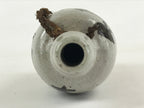 Japanese Ceramic Sake Bottle Kayoi-Tokkuri Vtg Gray Hand-Written Kanji TS556