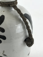Japanese Ceramic Sake Bottle Kayoi-Tokkuri Vtg Gray Hand-Written Kanji TS558