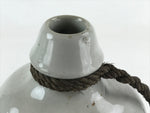 Japanese Ceramic Sake Bottle Kayoi-Tokkuri Vtg Gray Hand-Written Kanji TS558