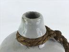 Japanese Ceramic Sake Bottle Kayoi-Tokkuri Vtg Gray Hand-Written Kanji TS559