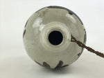 Japanese Ceramic Sake Bottle Kayoi-Tokkuri Vtg Gray Hand-Written Kanji TS560