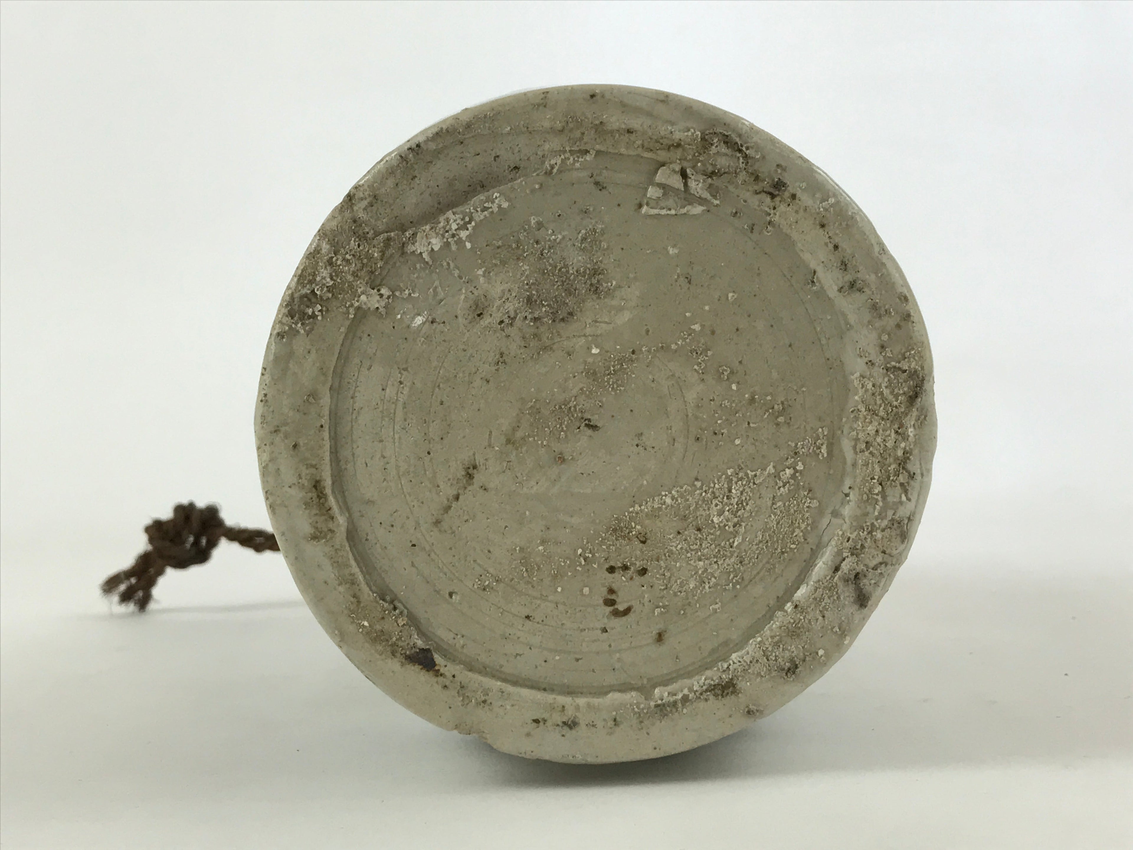 Japanese Ceramic Sake Bottle Kayoi-Tokkuri Vtg Gray Hand-Written Kanji TS560