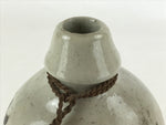 Japanese Ceramic Sake Bottle Kayoi-Tokkuri Vtg Gray Hand-Written Kanji TS560