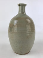 Japanese Ceramic Sake Bottle Kayoi-Tokkuri Vtg Gray Hand-Written Kanji TS562