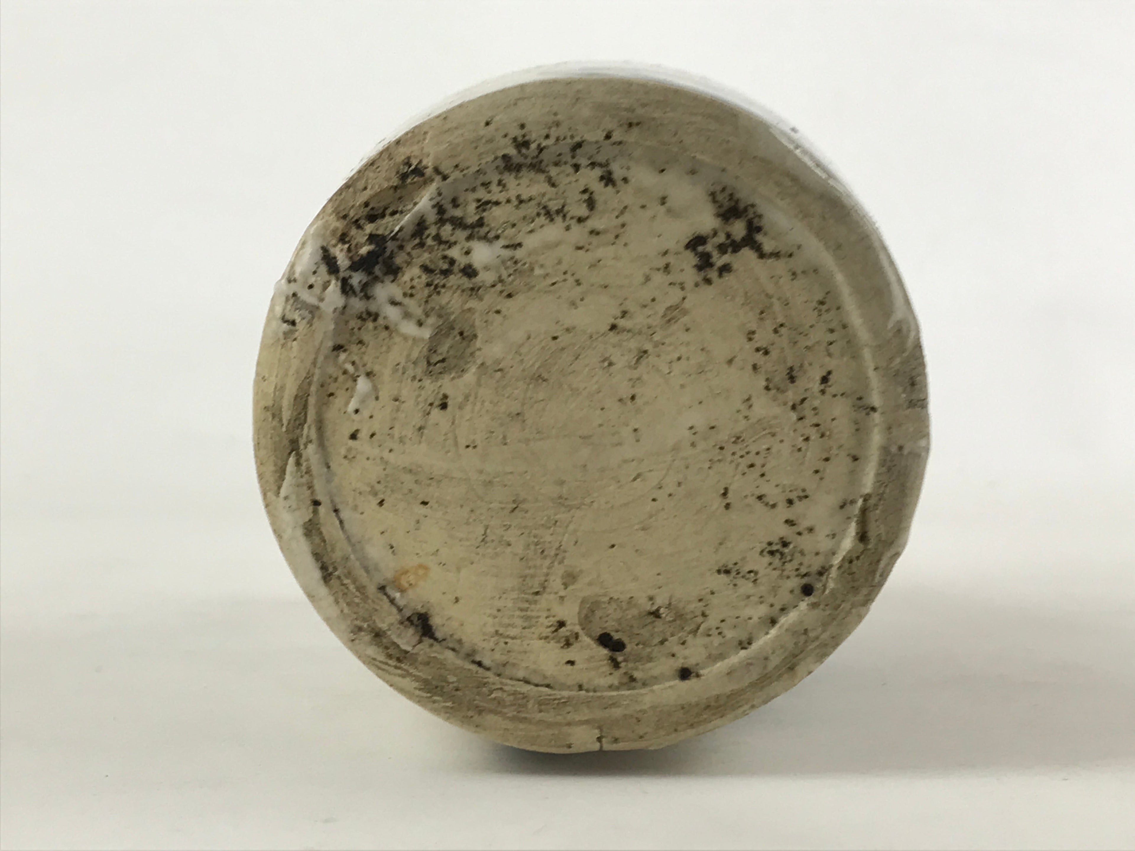 Japanese Ceramic Sake Bottle Kayoi-Tokkuri Vtg Gray Hand-Written Kanji TS566