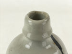 Japanese Ceramic Sake Bottle Kayoi-Tokkuri Vtg Gray Hand-Written Kanji TS566