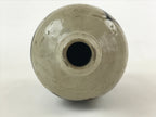 Japanese Ceramic Sake Bottle Kayoi-Tokkuri Vtg Gray Hand-Written Kanji TS576