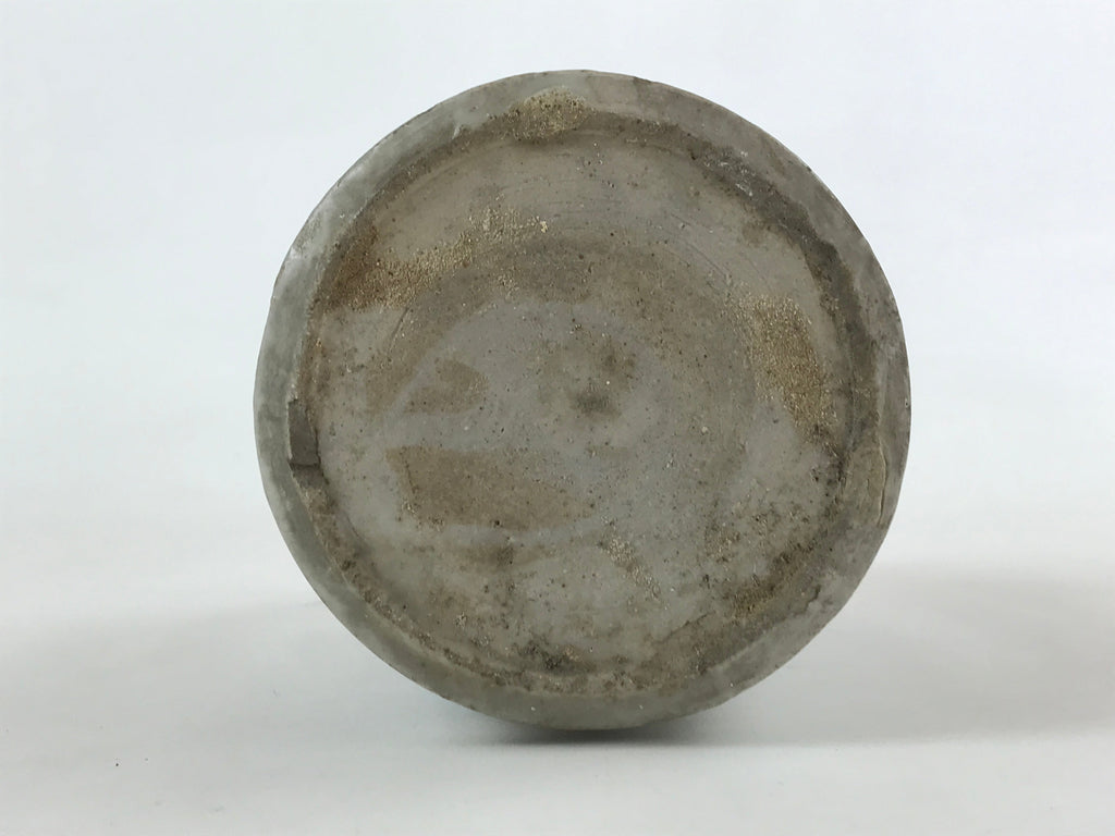 Japanese Ceramic Sake Bottle Kayoi-Tokkuri Vtg Gray Hand-Written Kanji TS577