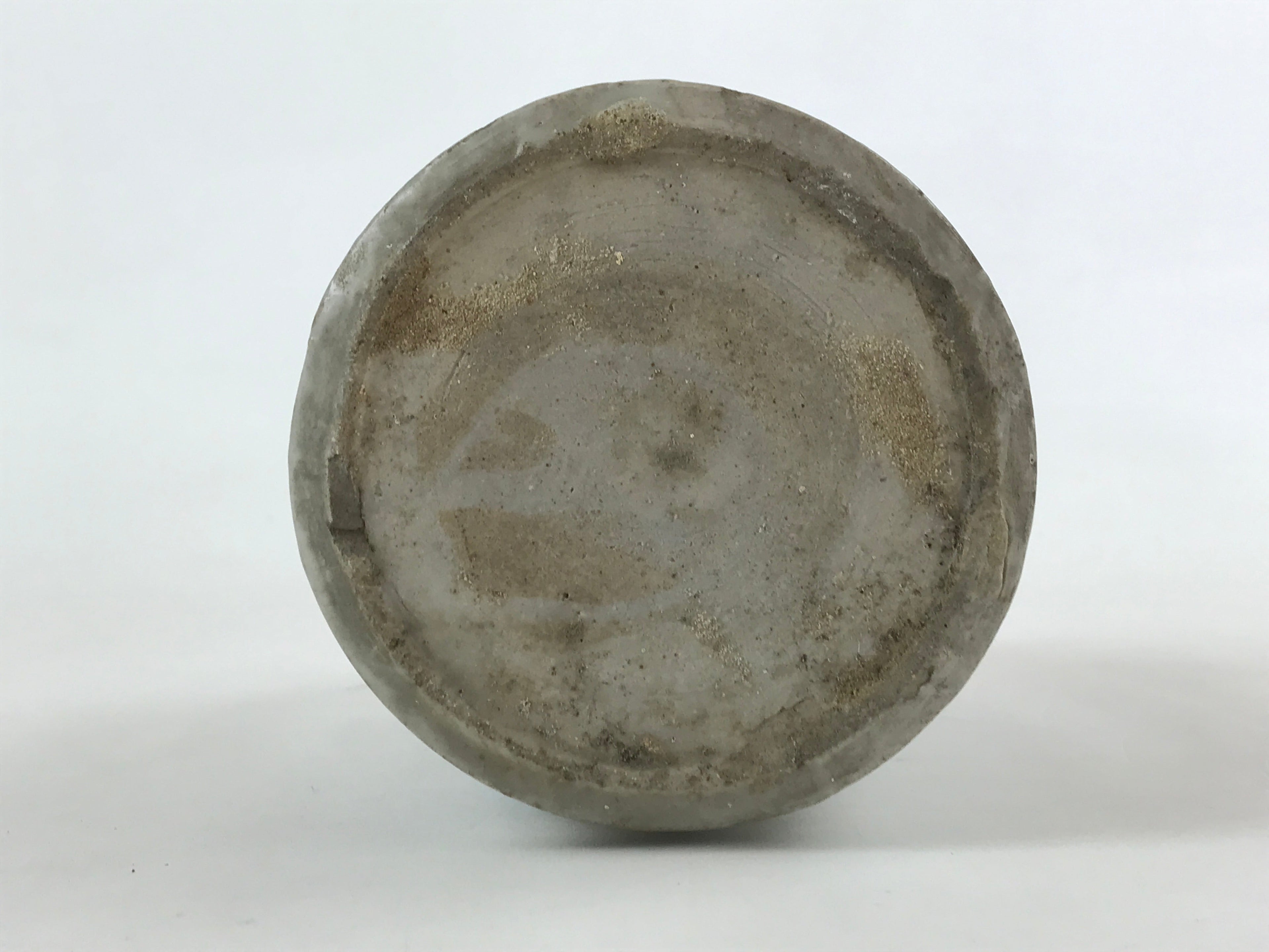 Japanese Ceramic Sake Bottle Kayoi-Tokkuri Vtg Gray Hand-Written Kanji TS577
