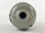 Japanese Ceramic Sake Bottle Kayoi-Tokkuri Vtg Gray Hand-Written Kanji TS582