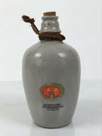 Japanese Ceramic Sake Bottle Kayoi-Tokkuri Vtg Gray Kanji Wakasakiku TS848