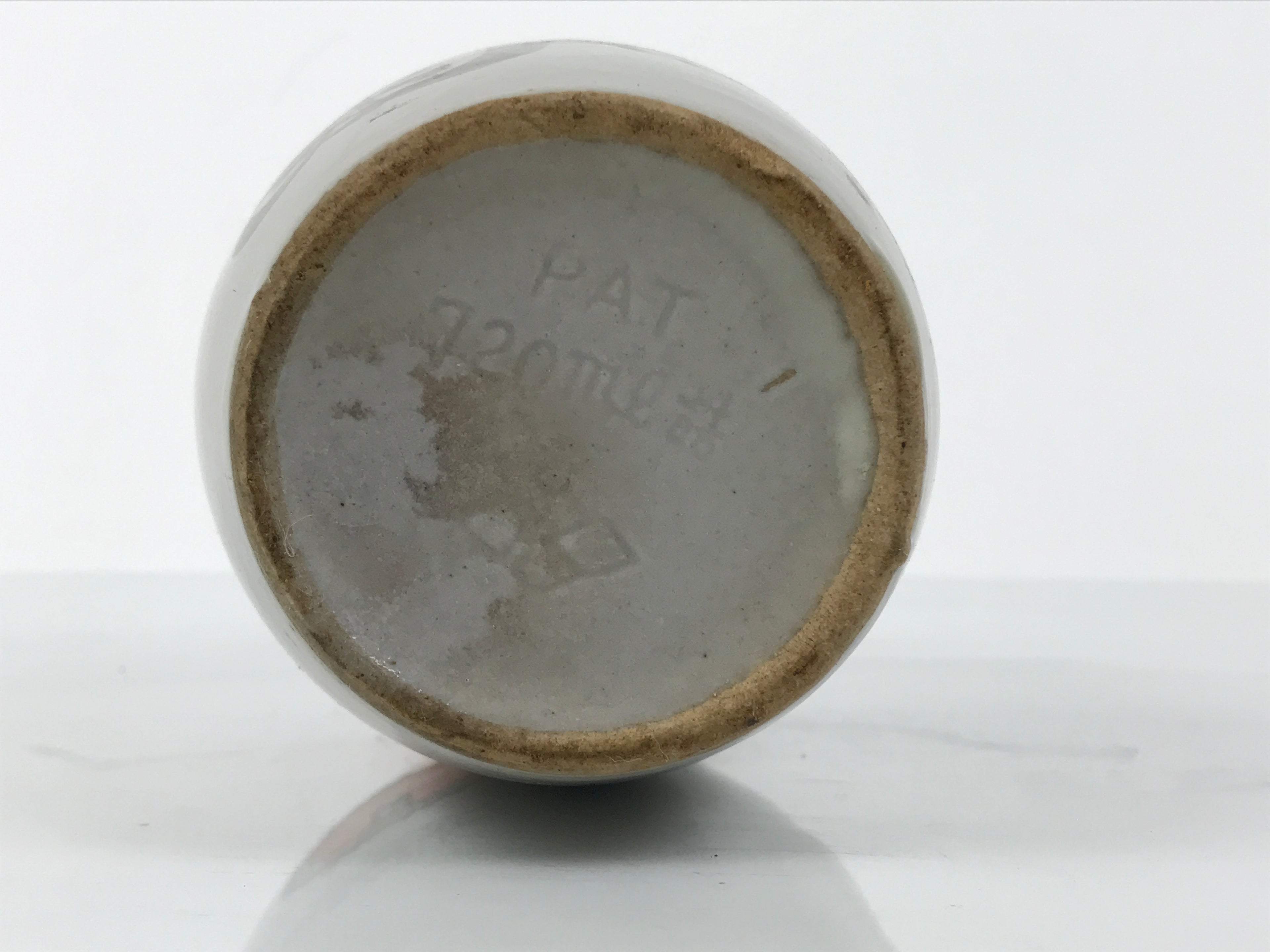 Japanese Ceramic Sake Bottle Kayoi-Tokkuri Vtg Gray Kanji Wakasakiku TS848